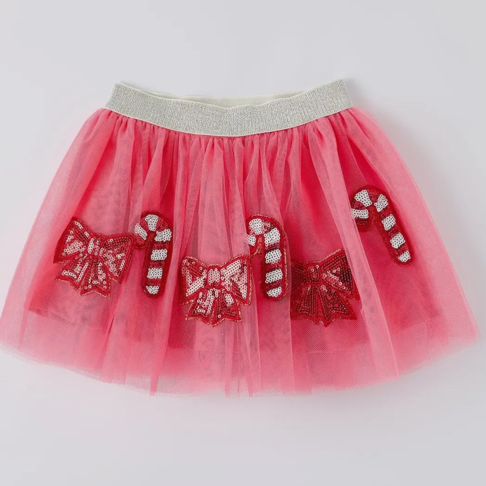 🎄Rylee Faith Designs Candy Cane Bows Tutu Skirt 2 3 4 5 6 7